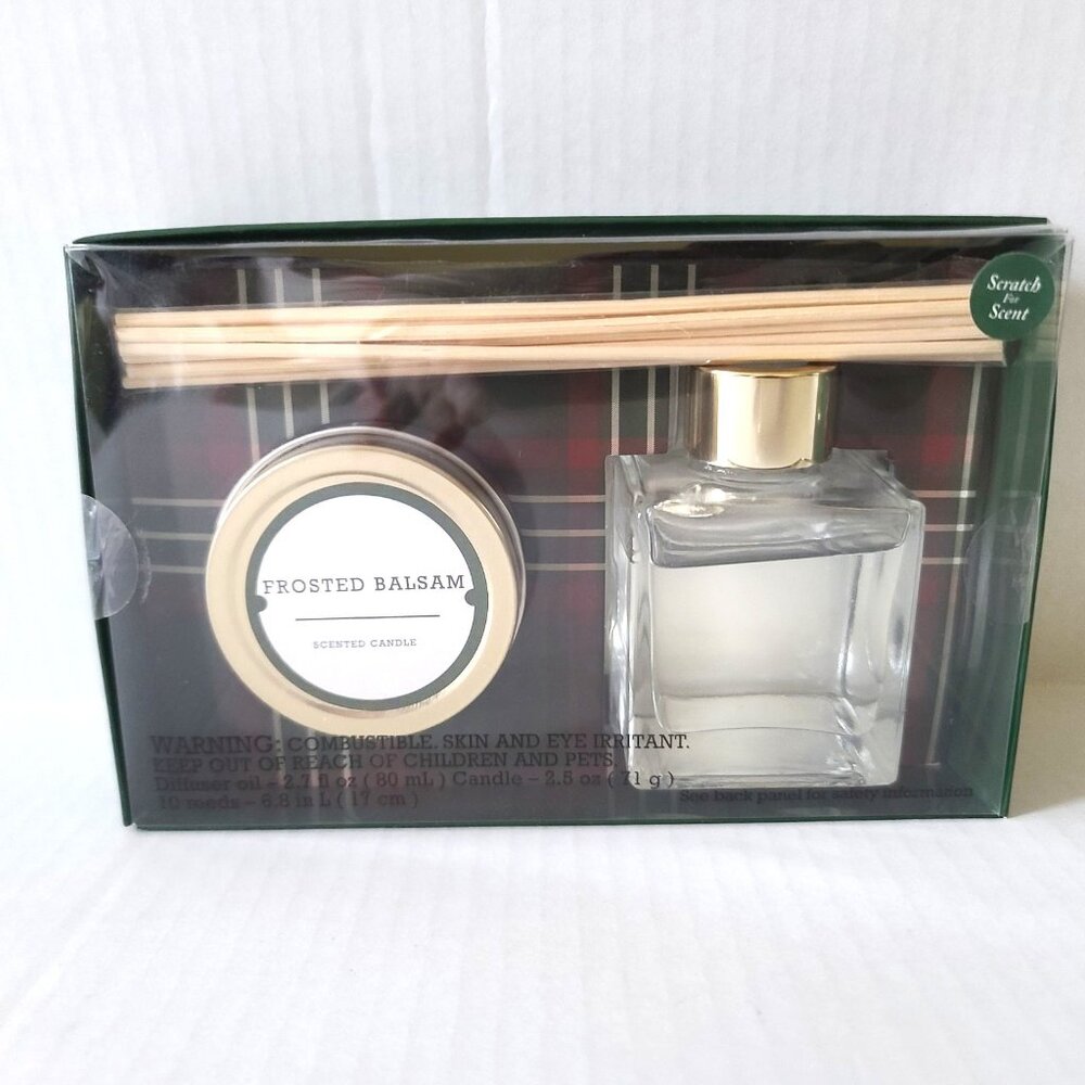 Target 2019 Frosted Balsam Scented Candle & Oil Diffuser Gift Set Reeds Oil NEW